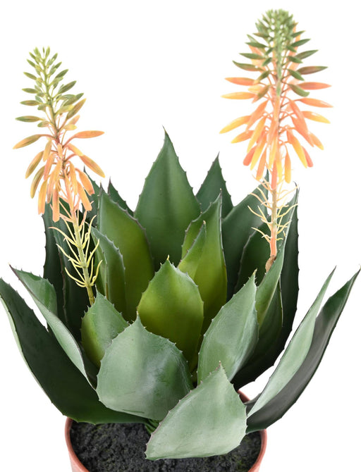 Kunstig Blomstrende Agave I Potte 50Cm Grønn