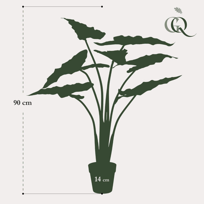 Alocasia Kunstig Plante - H90Cm, Ø14Cm