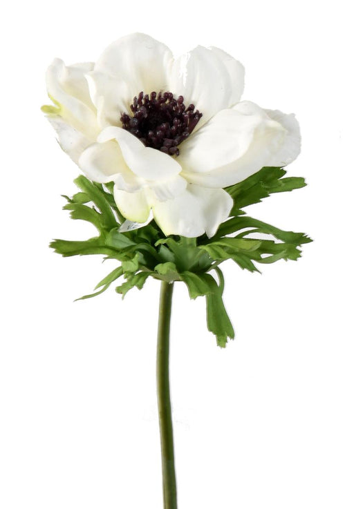 Hvit Kunstig Anemone H.35Cm For Interiørdekorasjon