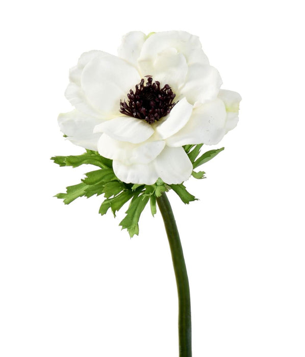 Hvit Kunstig Anemone H.35Cm For Interiørdekorasjon