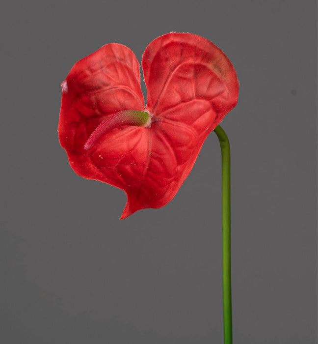 Kunstig Anthurium Rød Stilk 66 Cm Blomsterdekorasjon