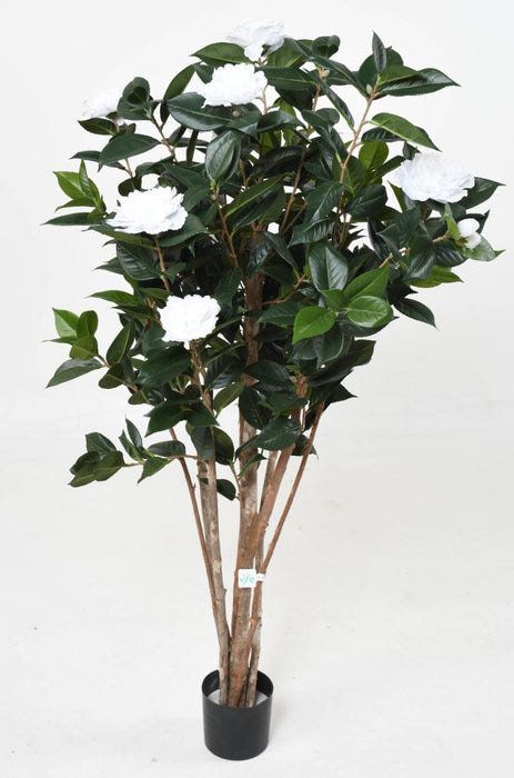 Kunstig Camellia Tree 130Cm 8 Blomster Innendørs Hvit