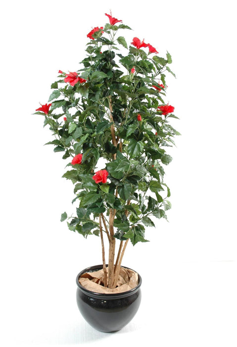 Kunstig Hibiskus Tre Rød 110 Cm