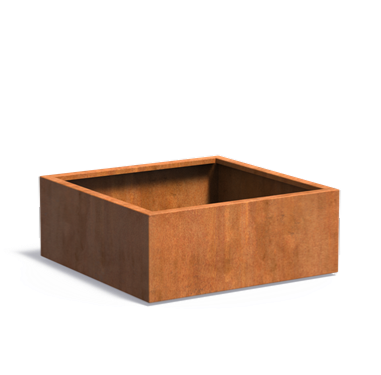 Corten Steel Square Flower Box Rusty Look 100Cm