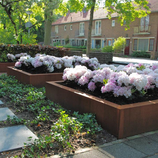 Rusten Effekt Corten Stål Firkantet Blomsterkasse 120X80 Cm