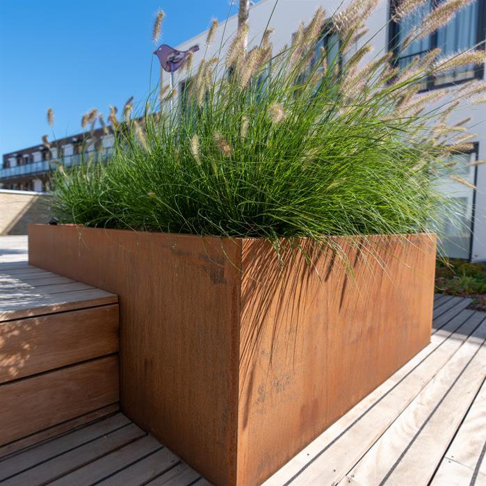 Corten Steel Square Flower Box For Innendørs Utendørs