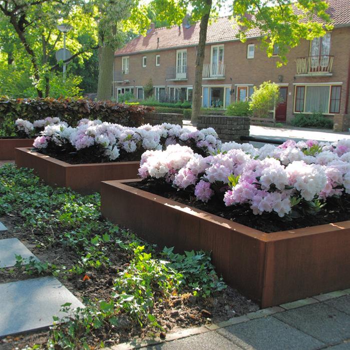 Rusten Corten Stål Firkantet Blomsterkasse 120X60Cm