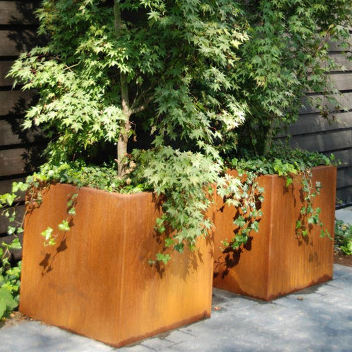 Corten Square Flower Box 100Cm Frostbestandig