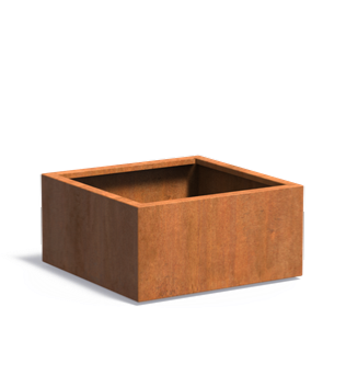 Rusty Look Corten Steel Square Flower Box