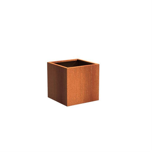 H70 Corten Steel Cube Blomsterkasse For Hage