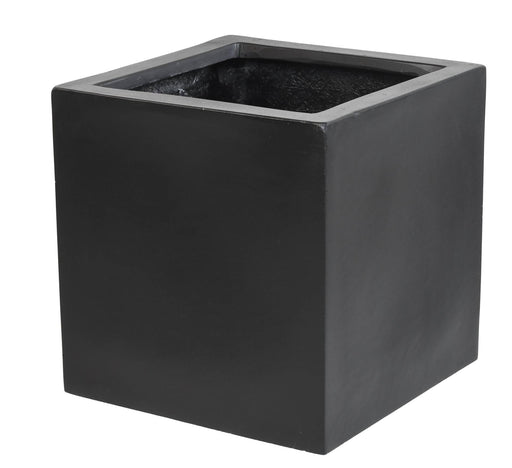 Black Cube Flower Box 30Cm Innendørs Utendørs Fiberstone