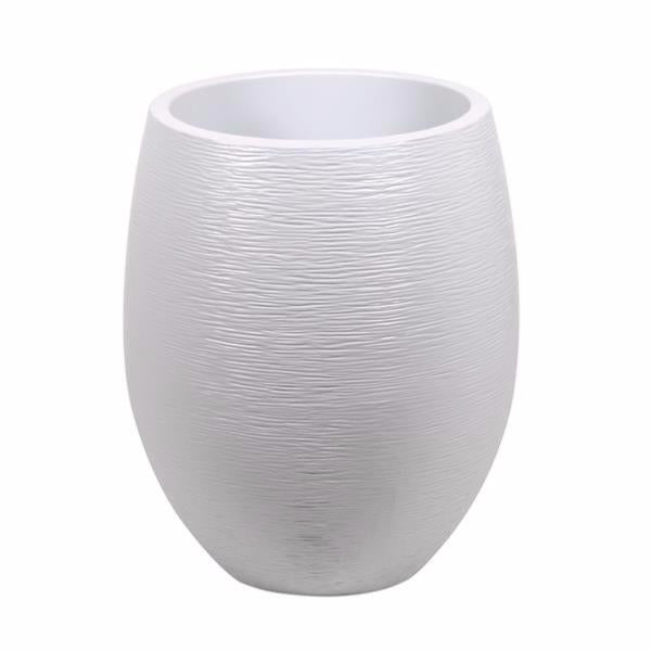 Blomsterkasse Pot Egg Graphit Ø50 Cm Kalket Hvit