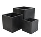 Black Cube Planter 50Cm Fiberstone