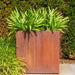 Firkantet Corten Stål Rusty Look Bin 100X40Cm