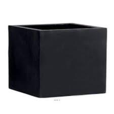 Black Square Fiberstone Box For Innendørs Utendørs Blomster