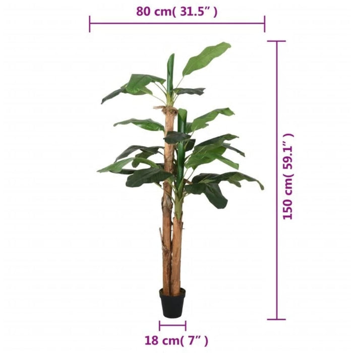 Kunstig Banantre 18 Blader 150 Cm Grønn