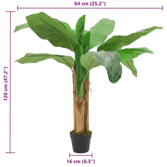 Kunstig Banantre 9 Blader 120 Cm Grønn