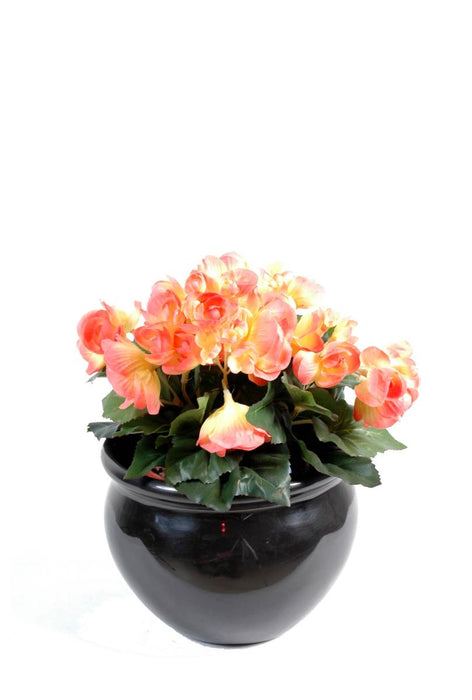 Mini Kunstig Rosa Begonia På Stake 20 Cm