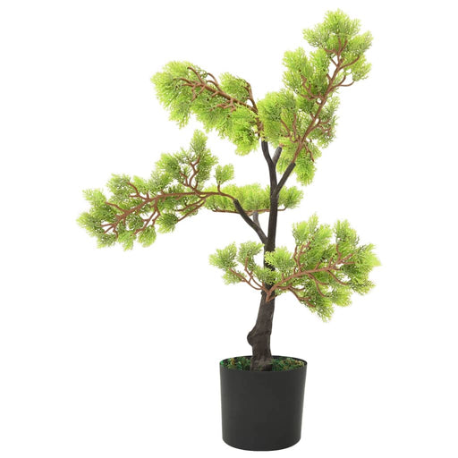 Kunstig Cypress Bonsai Med Pot 60 Cm Grønn