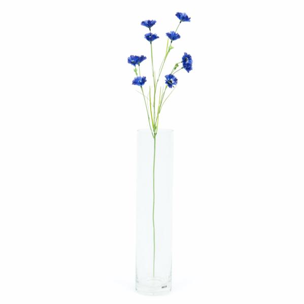 Kunstig Kornblomstbukett 10 Blomster 3 Stilker H.75Cm