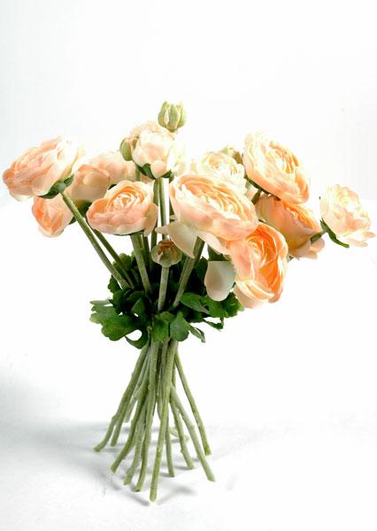 Artificial Peach Ranunculus Bukett 30 Cm