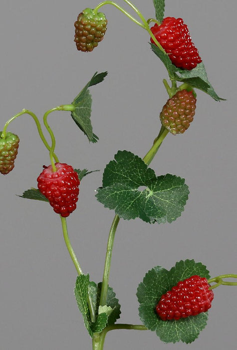 Kunstig Bringebærgren 9 Frukt 44Cm Rød