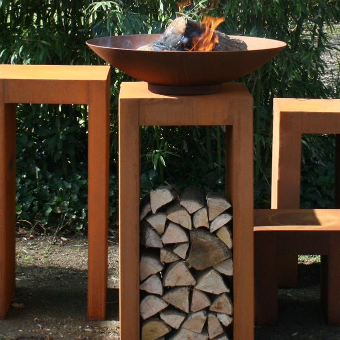 Corten Steel Brazier 100Cm Garden Terrace Rust