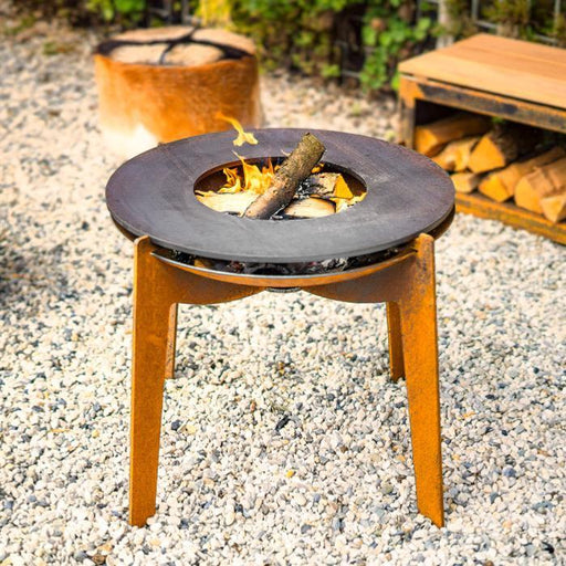 Corten Steel Brazier Med Ø60Cm Kokeplate