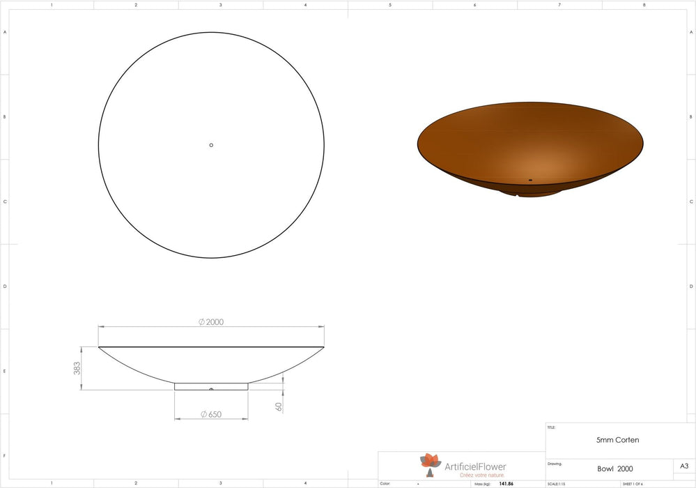 Corten Steel Brazier Ø200Cm For Hageterrasse