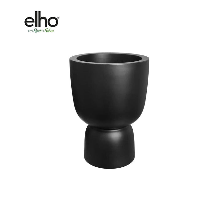 Elho Cut Black Plant Pot - D35 X H49