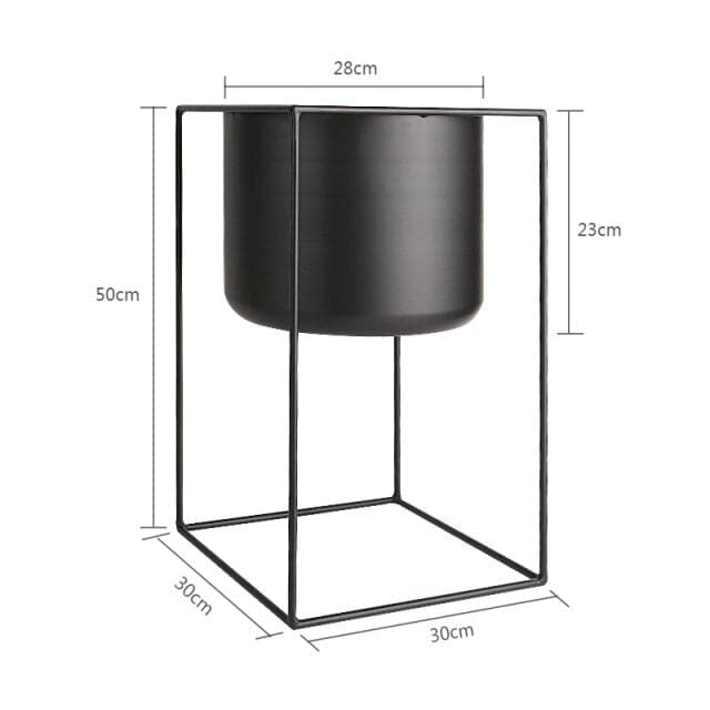 Cuadrado Svart Stående Plantepotte