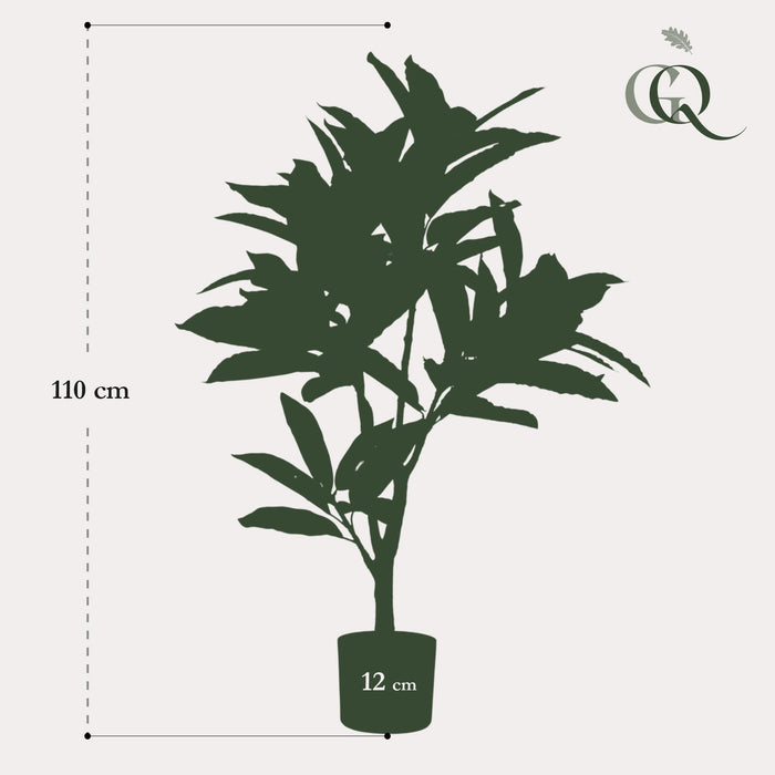 Croton Codiaeum Kunstig Plante - H110Cm, Ø12Cm