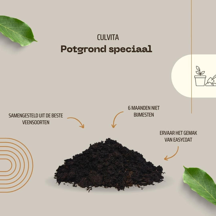 Culvita - Potgrond Specia Met 6 Måneders Næring 40 Liter - Premium Pottejord For Innendørs Og Utendørs Planter - Med Næring Fra Easycoat