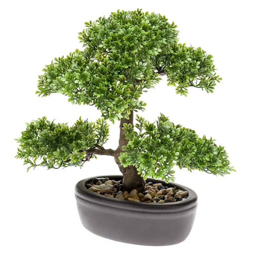 Emerald Mini Artificial Ficus Bonsai Grønn 32 Cm