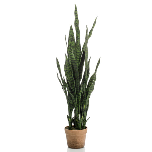 Emerald Artificial Sanseveria Plante I Potte 84 Cm