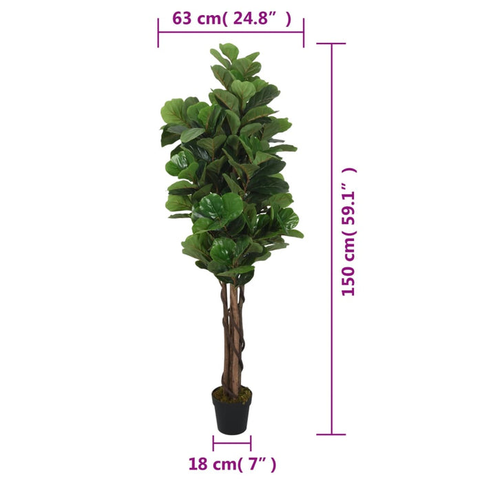 Kunstig Ficus Lyrata 180 Blader 150 Cm Grønn