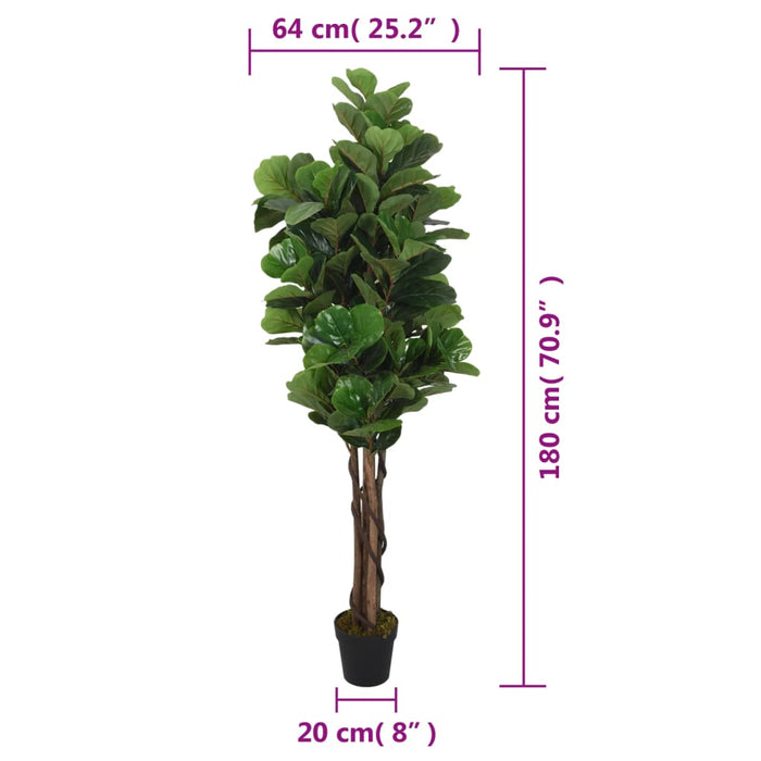 Kunstig Ficus Lyrata 232 Blader 180 Cm Grønn