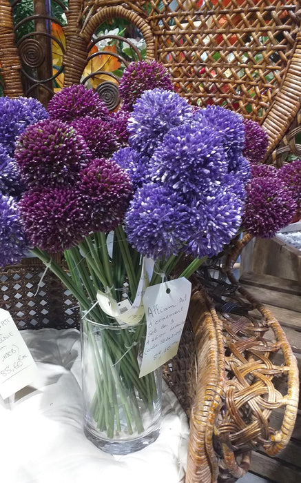 Kunstig Blomst Allium Lavendel Sett På 3 46Cm