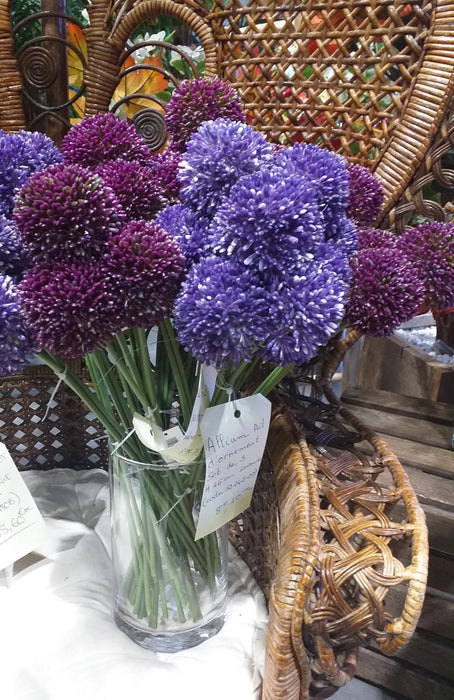 Kunstige Blomster Allium Sett Med 3 Til Dekorasjon