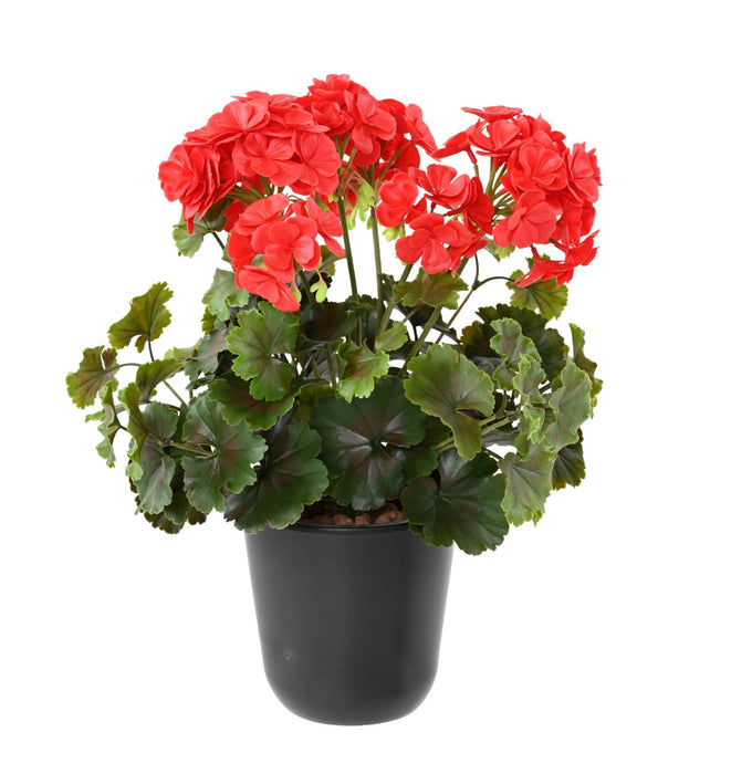 Kunstig Rød Geranium 6 Hoder Til Dekorasjon