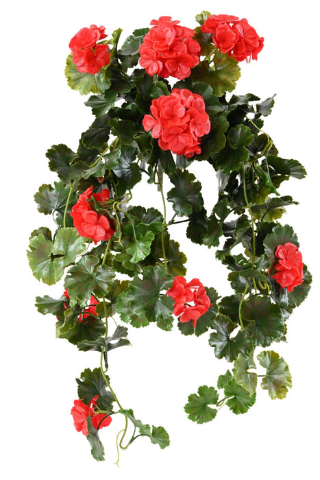 Kunstig Geranium Rød Uv 10 Hoder 65Cm For Utendørs