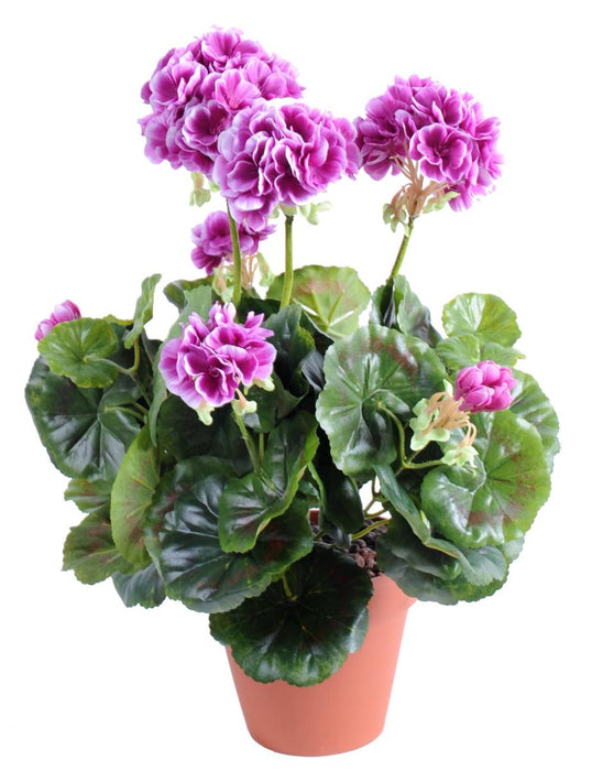 Kunstig Lilla Geranium 40 Cm Med Stake