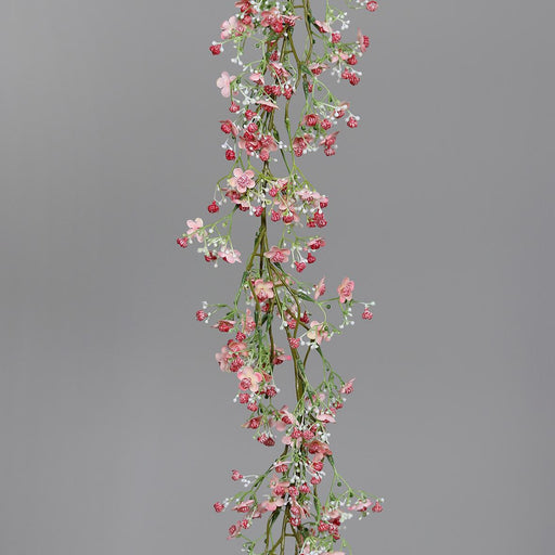 Kunstig Blomsterkrans Rosa Gypsophila 120Cm