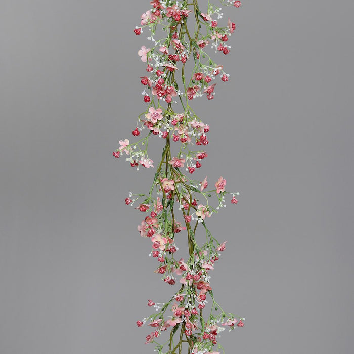 Kunstig Blomsterkrans Rosa Gypsophila 120Cm