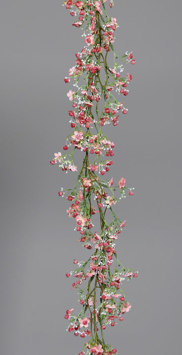 Kunstig Blomsterkrans Rosa Gypsophila 120Cm