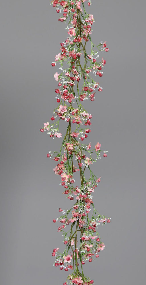 Kunstig Blomsterkrans Rosa Gypsophila 120Cm