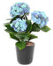 Kunstig Hortensia 3 Hoder UV-Bestandig H.45Cm Blå