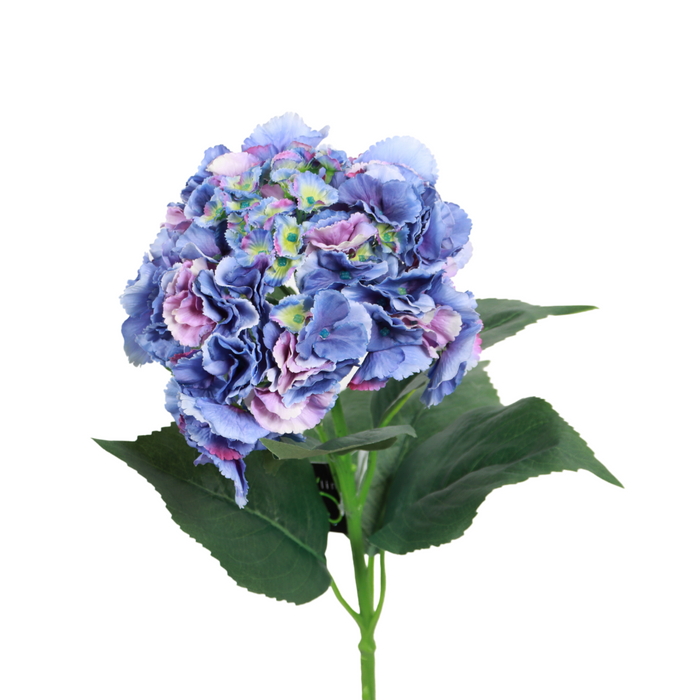 Blå Kunstig Hortensia 68 Cm Myk Stilk