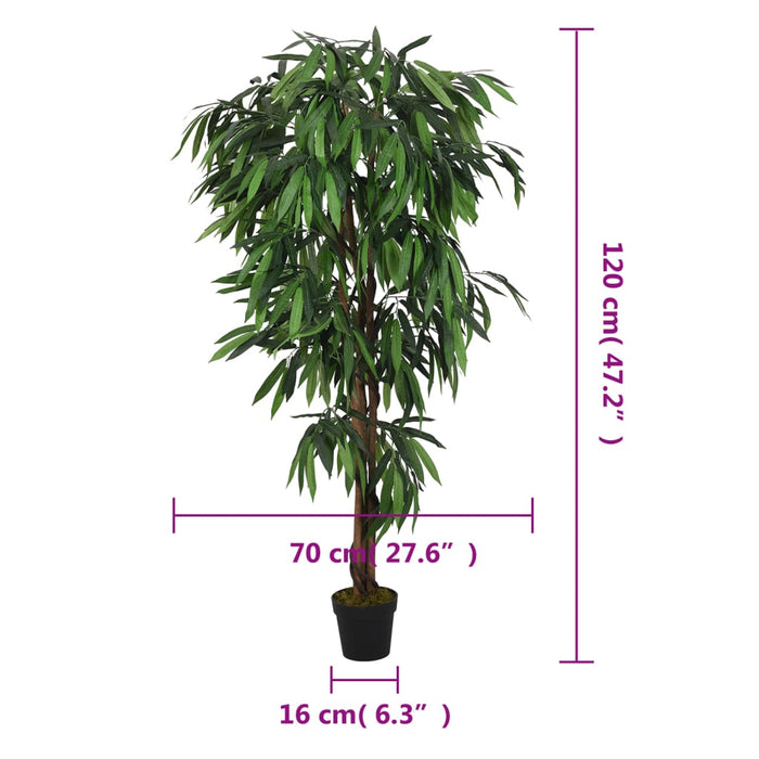 Kunstig Mango Tree 450 Blader 120 Cm Grønn