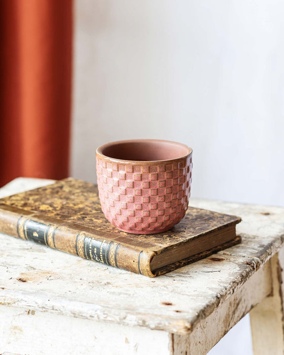 Mini Cache Pot - Pink Relief